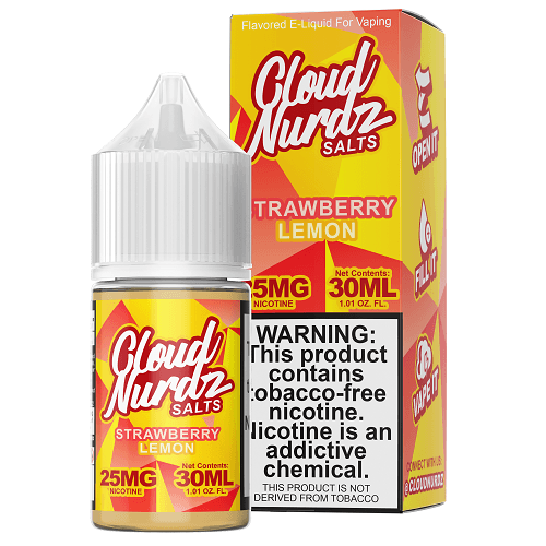 Strawberry Lemon 30ml Synthetic Nic Salt Vape Juice - Cloud Nurdz Salt Nic Pod Vape Juice