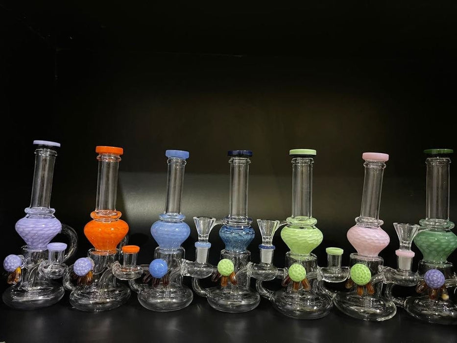 8 Handmade Glass Recycler w/ Colored Accents - Alternatives - Vape