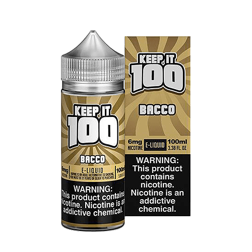 Bacco 100ml Synthetic Nicotine Vape Juice - Keep It 100 E Liquid