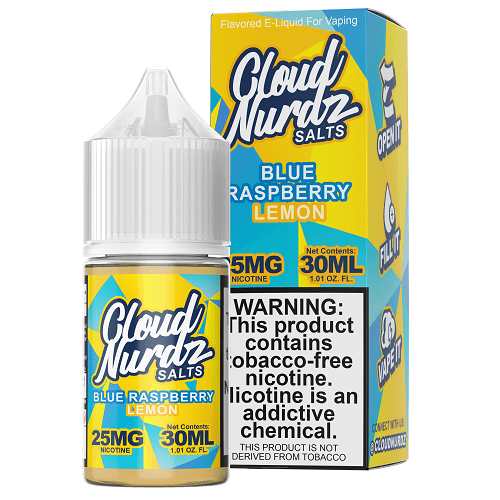 Blue Raspberry Lemon 30ml Synthetic Nic Salt Vape Juice - Cloud Nurdz Salt Nic Pod Vape Juice