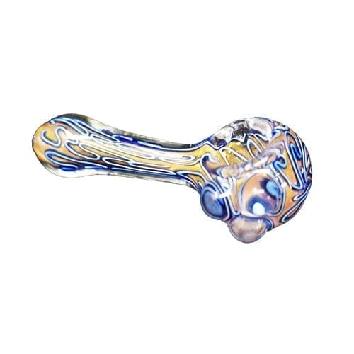 Blue & Yellow Fumed Handmade Glass Spoon Pipe - Alternatives - Vape
