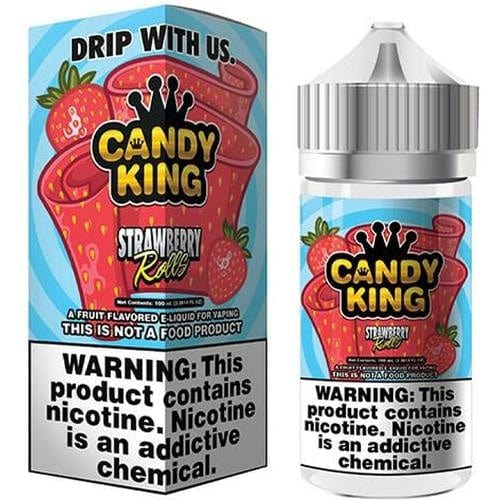 Candy King Strawberry Rolls Synthetic Nicotine 100ml Vape Juice E Liquid