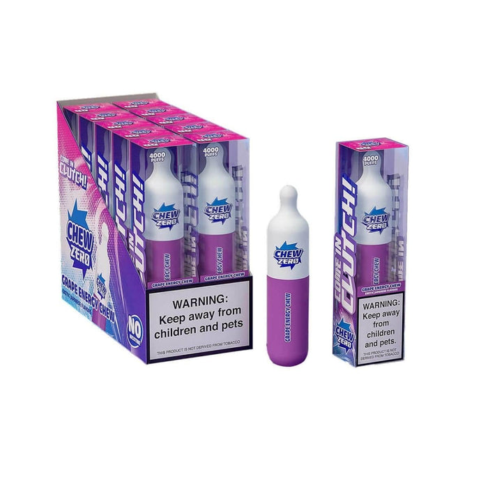 Chew Zero 0mg Disposable Vape (0% Nicotine 4000 Puffs) - Grape Energy