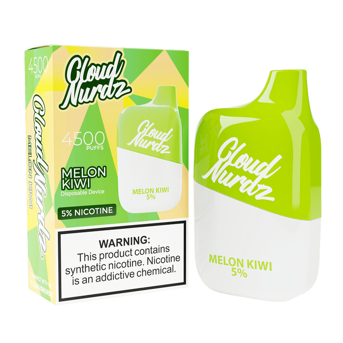 Cloud Nurdz 4500 Disposable Vape (0% Puffs) Zero Nicotine - Melon Kiwi