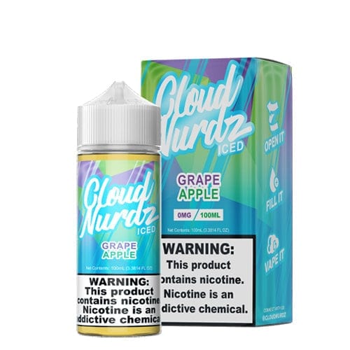 Cloud Nurdz Grape Apple ICED 100ml Vape Juice E Liquid