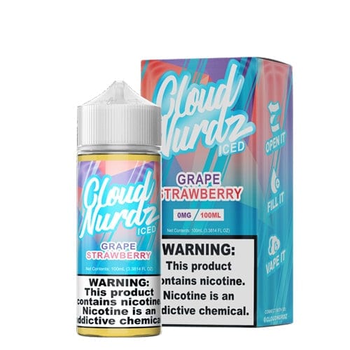 Cloud Nurdz Grape Strawberry ICED 100ml Vape Juice E Liquid