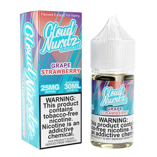 Cloud Nurdz Grape Strawberry Iced 30ml Nic Salt Vape Juice