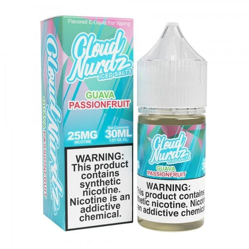 Cloud Nurdz Salts Iced Guava Passion Fruit Nic Salt Vape Juice 30ml