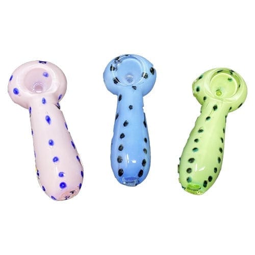 Colored Handmade Glass Hand Pipe w/ Polka Dot Accents - Alternatives -