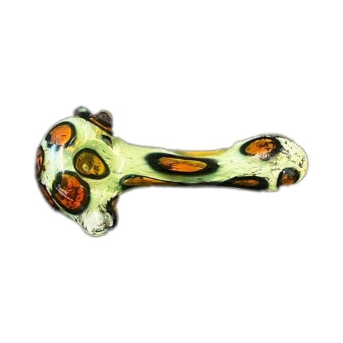 Colored Handmade Glass Spoon Pipe w/ Cheetah Print - Alternatives -