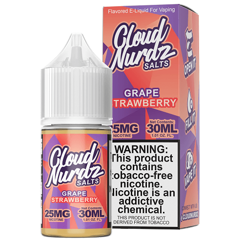 Grape Strawberry 30ml Synthetic Nic Salt Vape Juice - Cloud Nurdz Salt Nic Pod Vape Juice