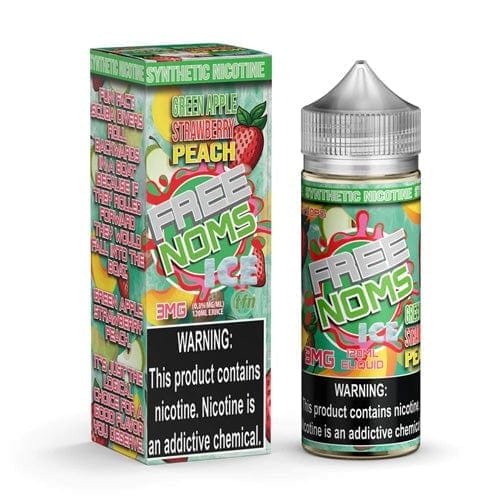 Iced Green Apple Strawberry Peach TF 120ml Vape Juice - Free Noms -