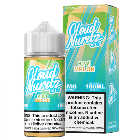 Iced Kiwi Melon 100ml Synthetic Nic Vape Juice - Cloud Nurdz E Liquid