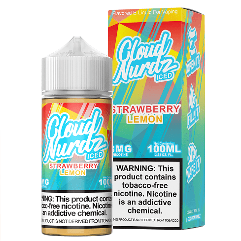 Iced Strawberry Lemon 100ml Synthetic Nic Vape Juice - Cloud Nurdz E Liquid