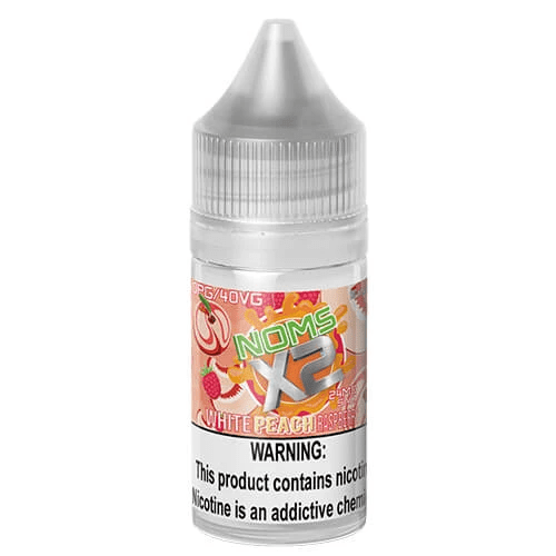 Noms X2 White Peach Raspberry 30ml Nic Salt Vape Juice Salt Nic Pod Vape Juice