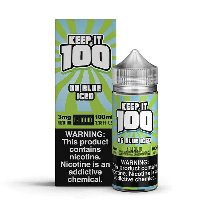 OG Blue Iced 100ml Vape Juice - Keep it 100 - 0MG