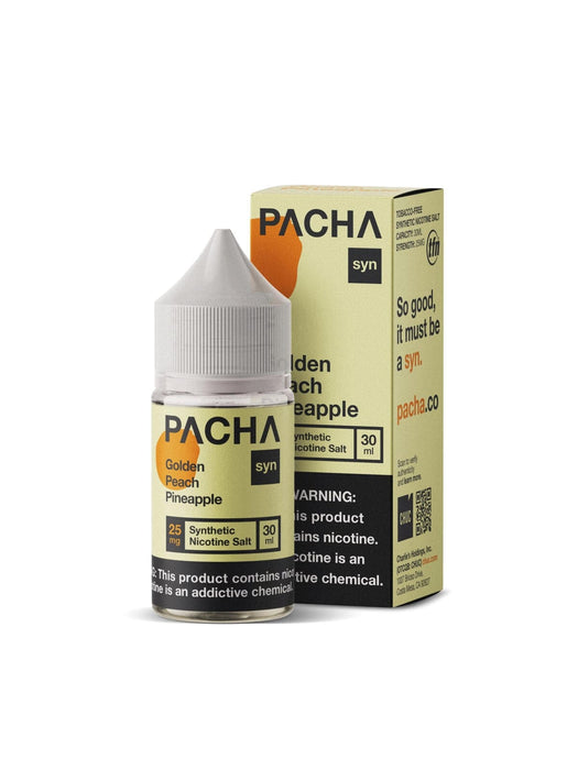 PACHA syn Golden Peach Pineapple 30ml Nic Salt Vape Juice - Pachamama Salt Nic Pod Vape Juice