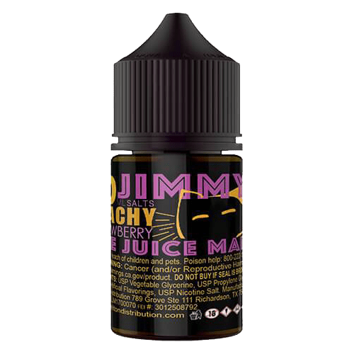 Peachy Strawberry 30ml Synthetic Nic Salt Vape Juice - Jimmy the Juice Man Salts Salt Nic Pod Vape Juice