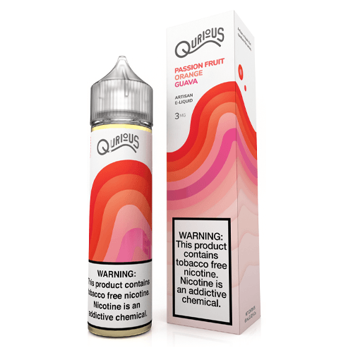 Qurious Passion Fruit Orange Guava 60ml Synthetic Nicotine Vape Juice E Liquid