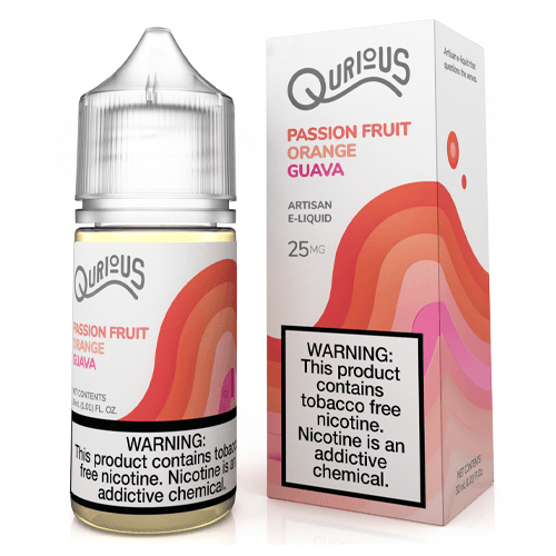 Qurious Salts Passion Fruit Orange Guava 30ml Synthetic Nic Salt Vape Juice Salt Nic Pod Vape Juice