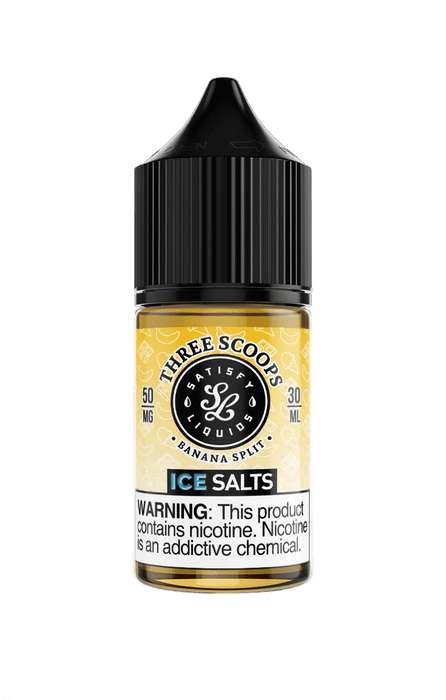 Satisfy E-Liquids Three Scoops On Ice 30ml Nic Salt Vape Juice Salt Nic Pod Vape Juice