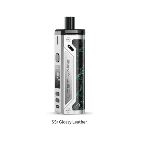 Thelema 80W Pod System - Lost Vape - Stainless Steel/Glossy Leather