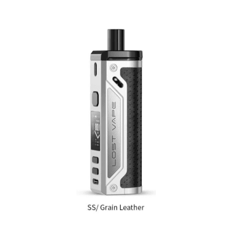 Thelema 80W Pod System - Lost Vape - Stainless Steel/Grain Leather